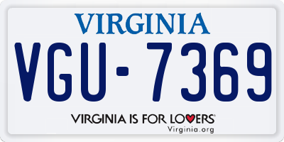 VA license plate VGU7369