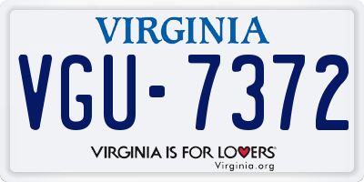 VA license plate VGU7372