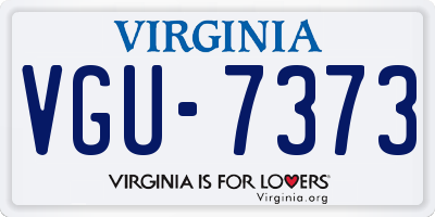 VA license plate VGU7373