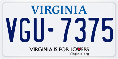 VA license plate VGU7375