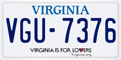 VA license plate VGU7376