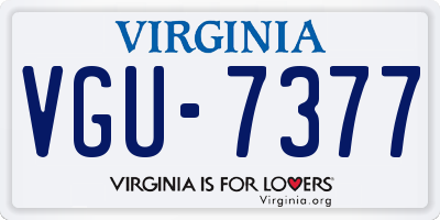 VA license plate VGU7377