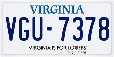 VA license plate VGU7378