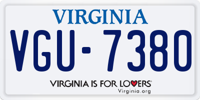 VA license plate VGU7380