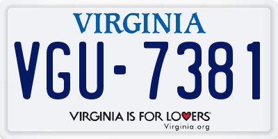 VA license plate VGU7381