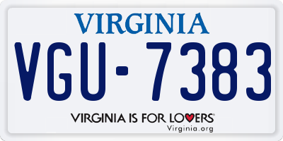VA license plate VGU7383