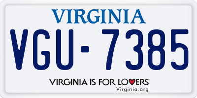 VA license plate VGU7385