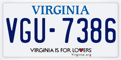 VA license plate VGU7386
