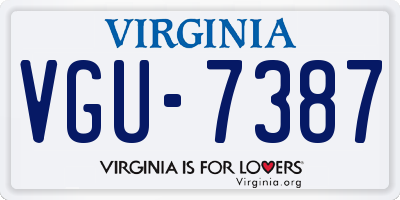 VA license plate VGU7387