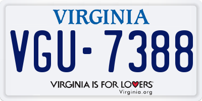VA license plate VGU7388
