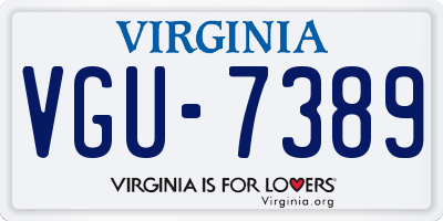 VA license plate VGU7389