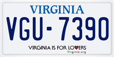 VA license plate VGU7390