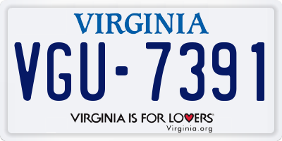 VA license plate VGU7391