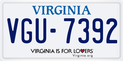 VA license plate VGU7392