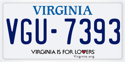 VA license plate VGU7393