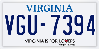 VA license plate VGU7394