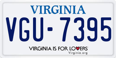 VA license plate VGU7395
