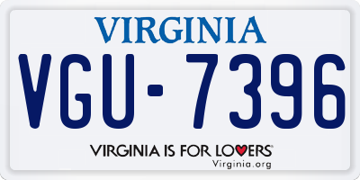 VA license plate VGU7396