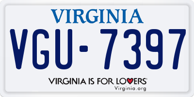 VA license plate VGU7397