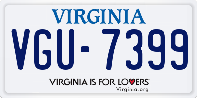 VA license plate VGU7399