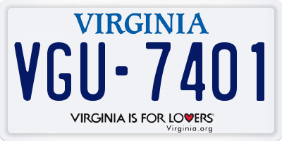 VA license plate VGU7401