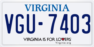 VA license plate VGU7403