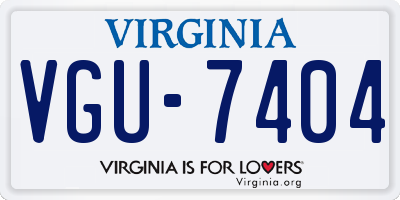 VA license plate VGU7404