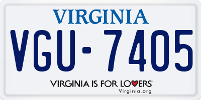 VA license plate VGU7405