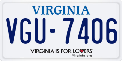 VA license plate VGU7406