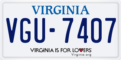 VA license plate VGU7407