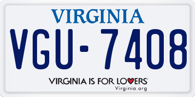 VA license plate VGU7408