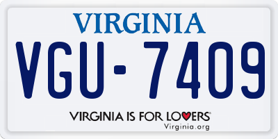 VA license plate VGU7409