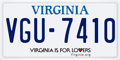 VA license plate VGU7410