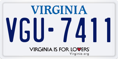 VA license plate VGU7411