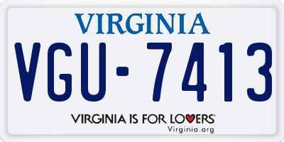 VA license plate VGU7413