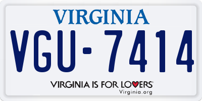 VA license plate VGU7414