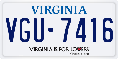 VA license plate VGU7416