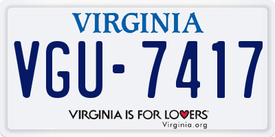 VA license plate VGU7417