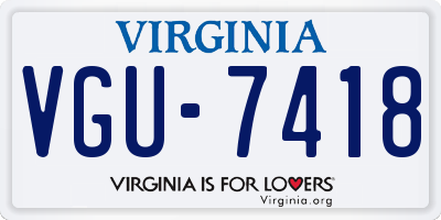VA license plate VGU7418