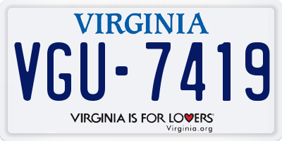 VA license plate VGU7419