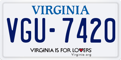 VA license plate VGU7420