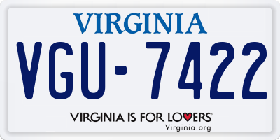 VA license plate VGU7422