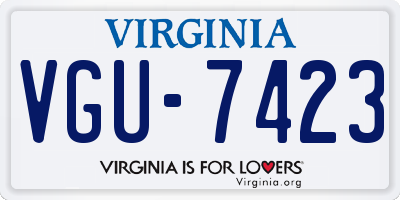 VA license plate VGU7423