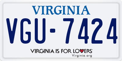 VA license plate VGU7424