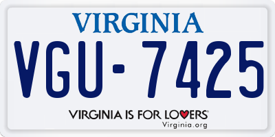 VA license plate VGU7425
