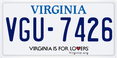 VA license plate VGU7426