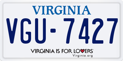 VA license plate VGU7427