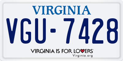 VA license plate VGU7428