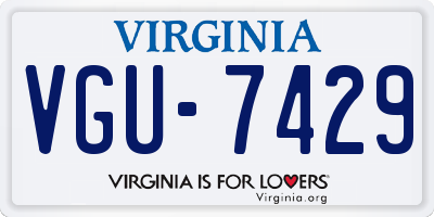 VA license plate VGU7429