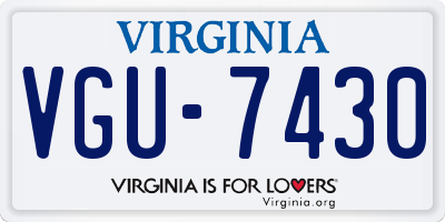 VA license plate VGU7430